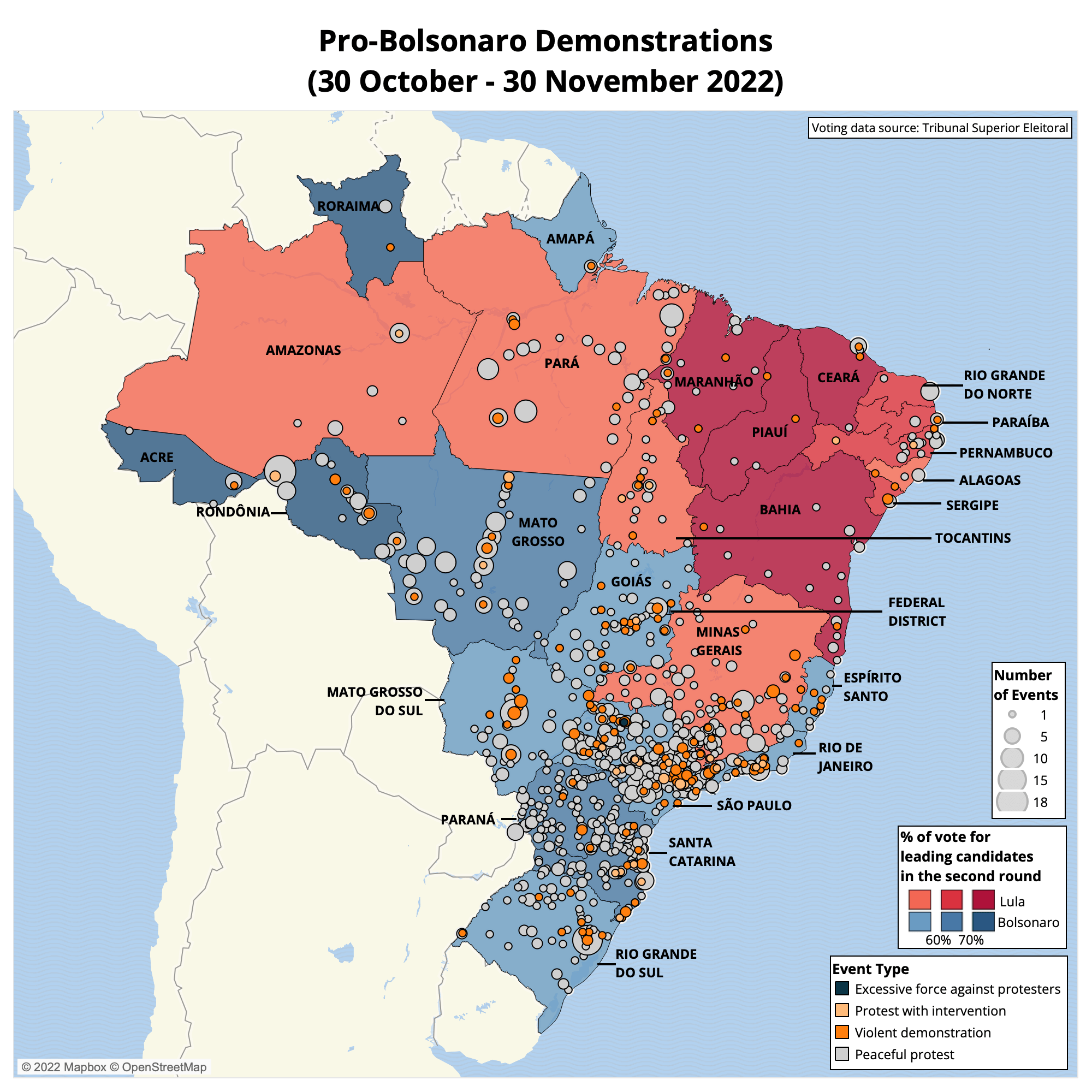 Map of Brazil and Rondonia state.