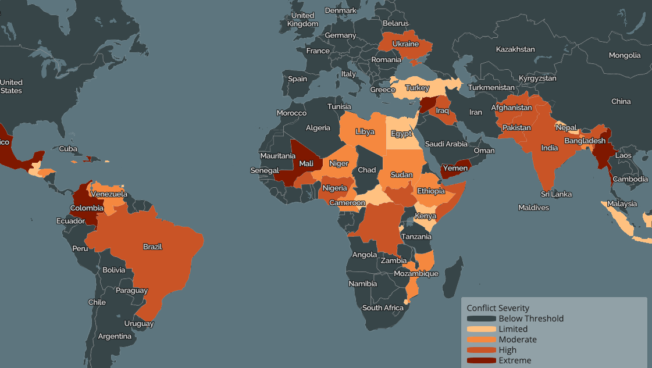 Drawing on the latest ACLED data, the Conflict Severity Index assesses four key indicators to identify the most severe forms of conflict, providing new insights into how and where severe conflicts occur.
