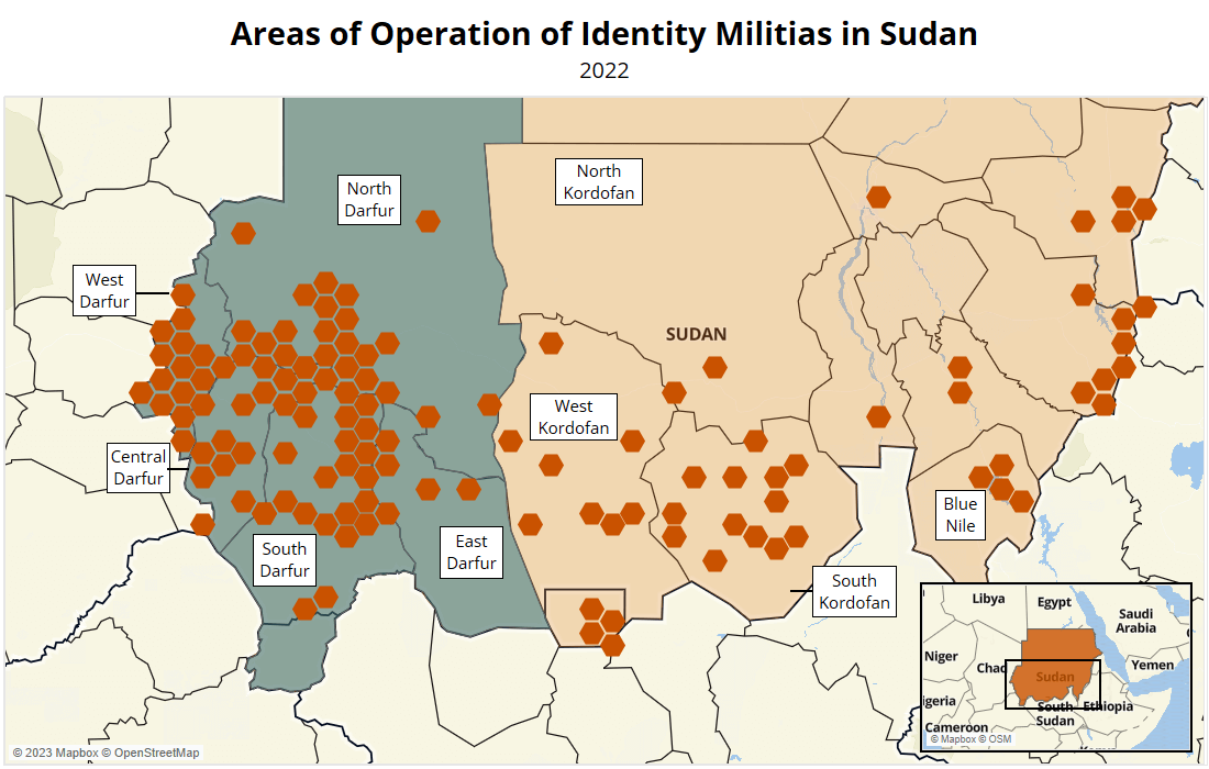 Infographic : Areas of Operation of Identity Militias in Sudan 2022