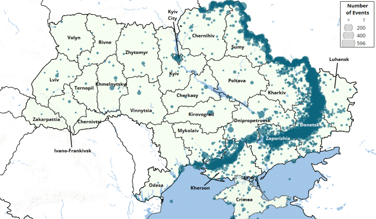 Map _ Ukraine Conflict Monitor- Still Under Fire: The Evolving Fate of Civilians in Ukraine