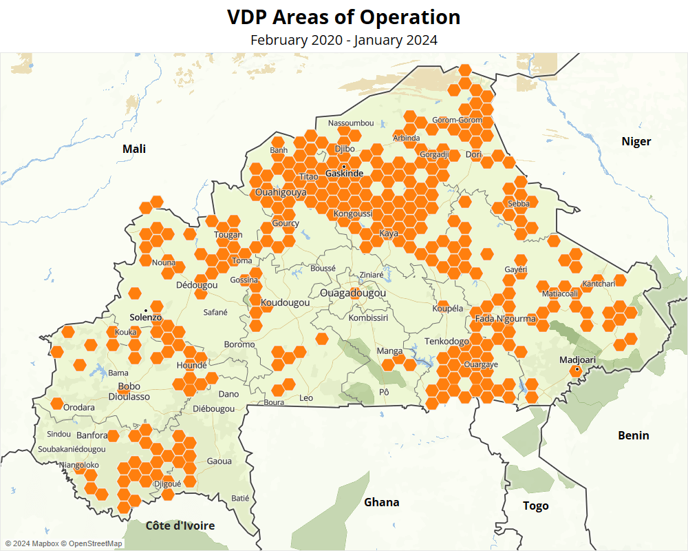 VDP Areas of operation - February 2020 - january 2024