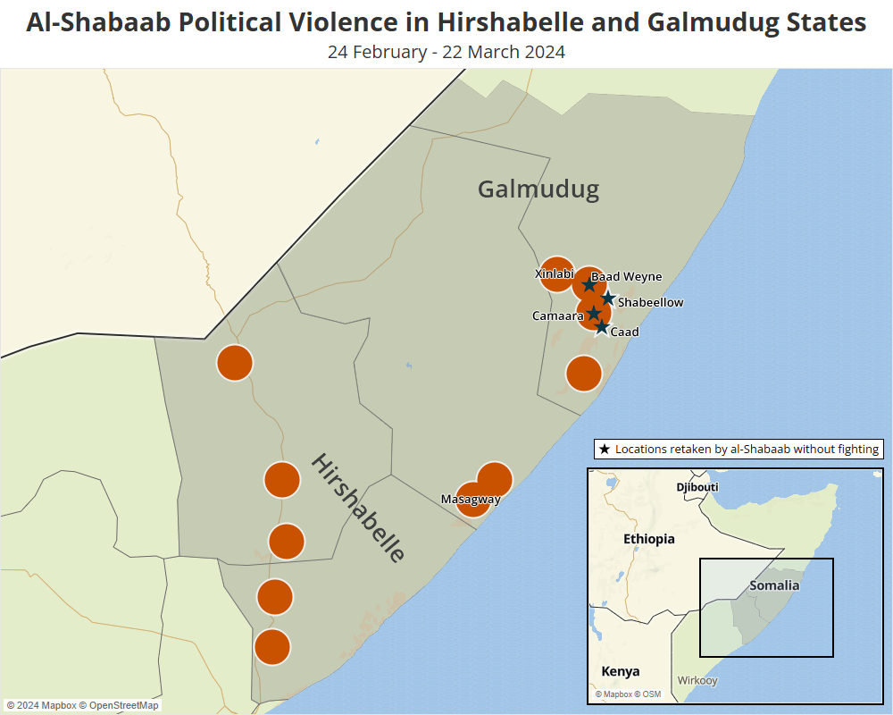 Al-shbaab political violence in Hirshabelle and Galmudug states