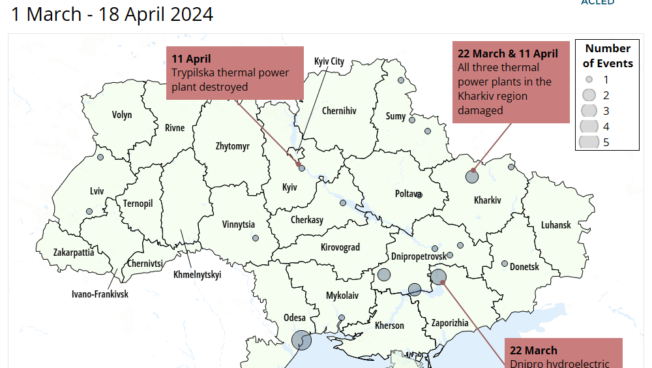 Infographic: Russian airstrikes on Energy infrastructure in Ukraine 1 March to 18 April 2024