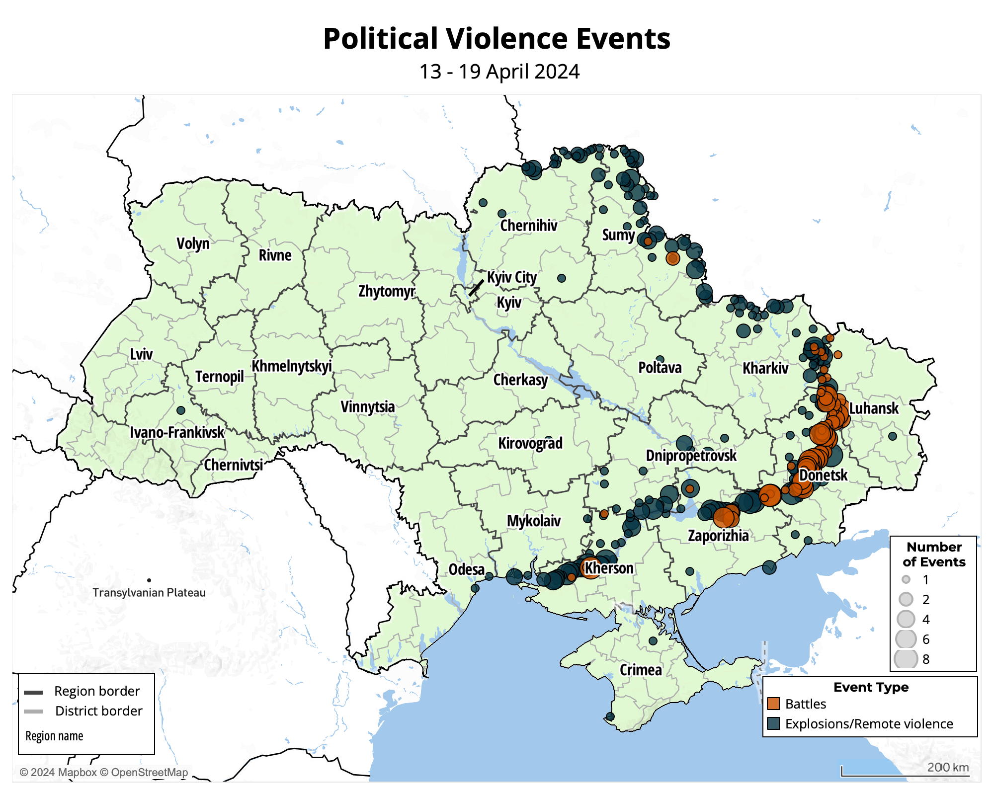 Map Ukraine situation update - 13-19 April 2024