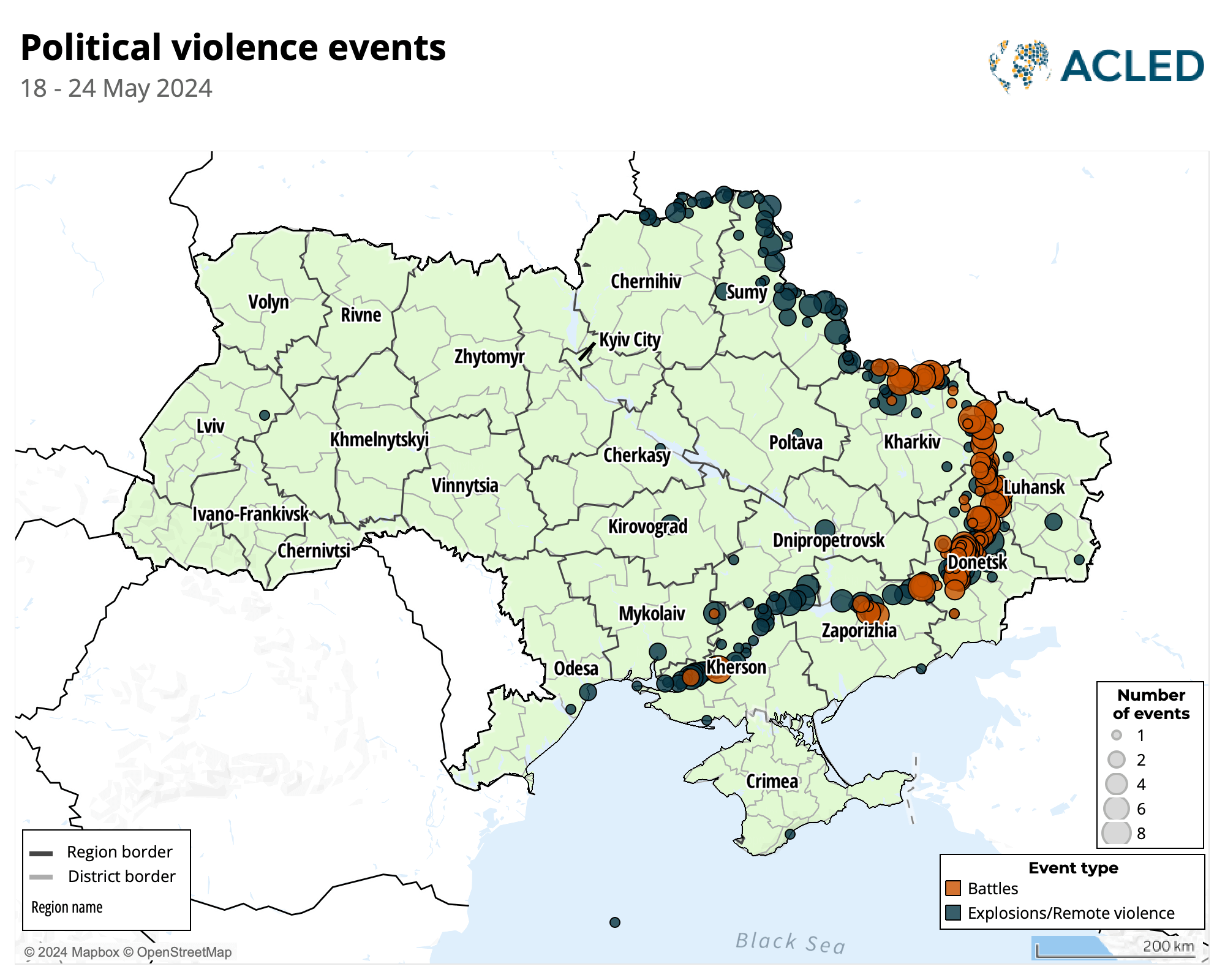 Map : Ukraine situation update - 18 - 24 May 2024