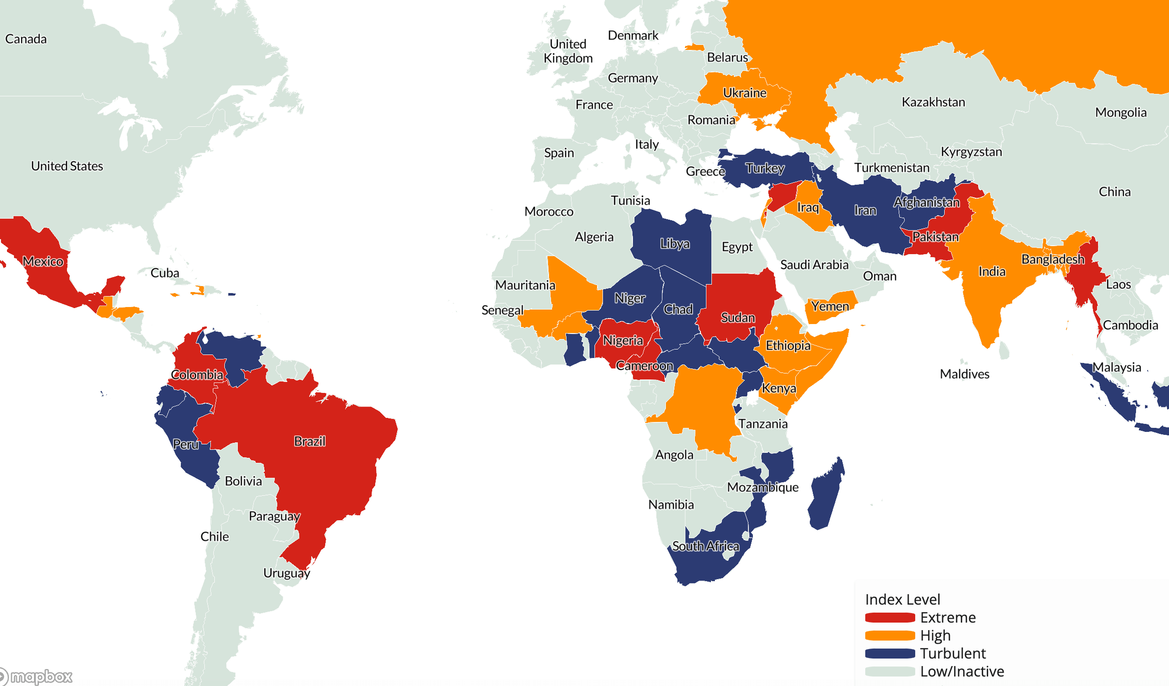 acled conflict index results july 2024