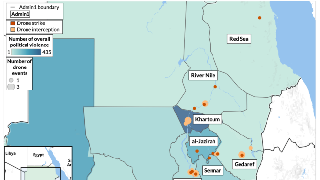 Sudan - Mapping the RSF's drone use - 1 May - 16 August 2024