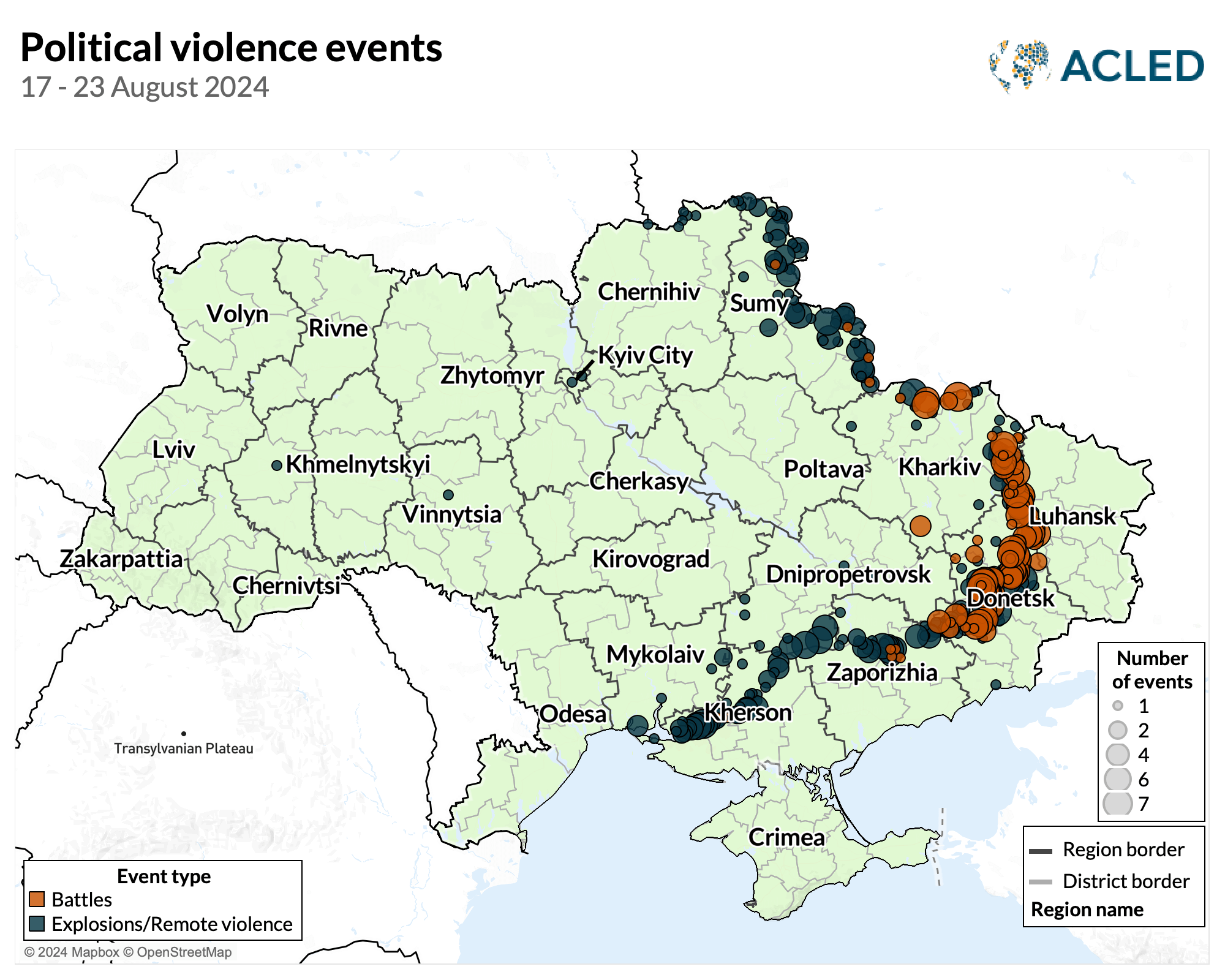 Map - Ukraine Conflict Situation Update: 17-23 August 2024