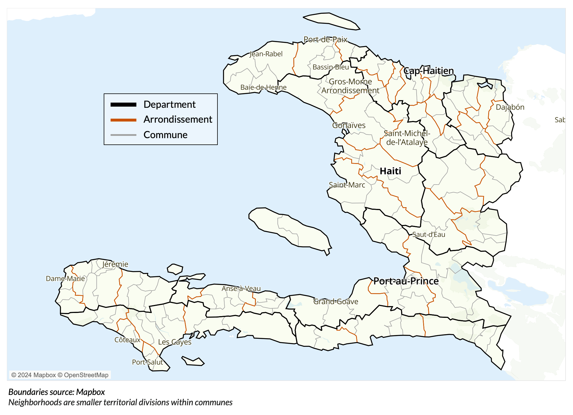 Map - Haiti administrative divisions