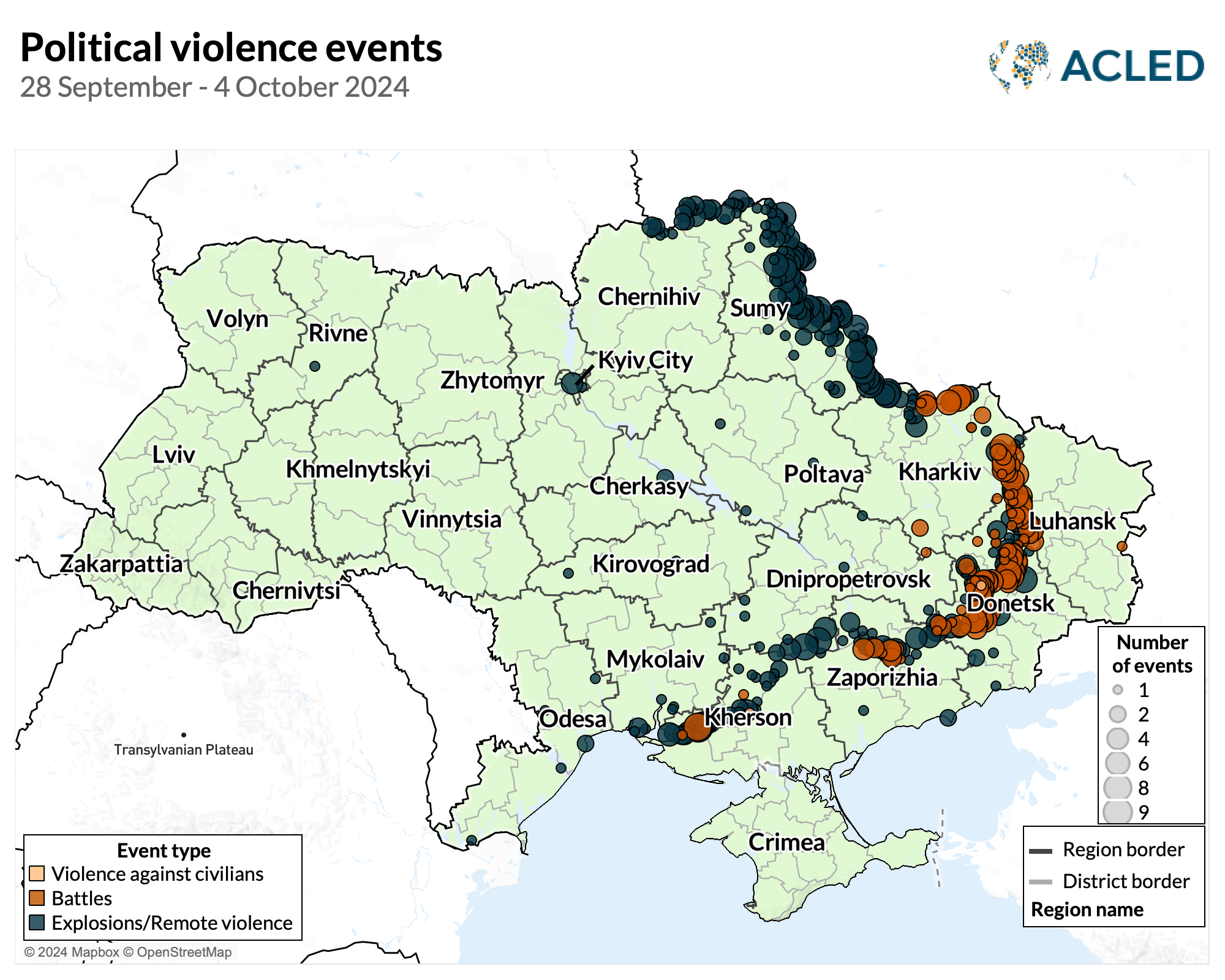 Map - Ukraine War Situation Update: 28 September – 4 October 2024