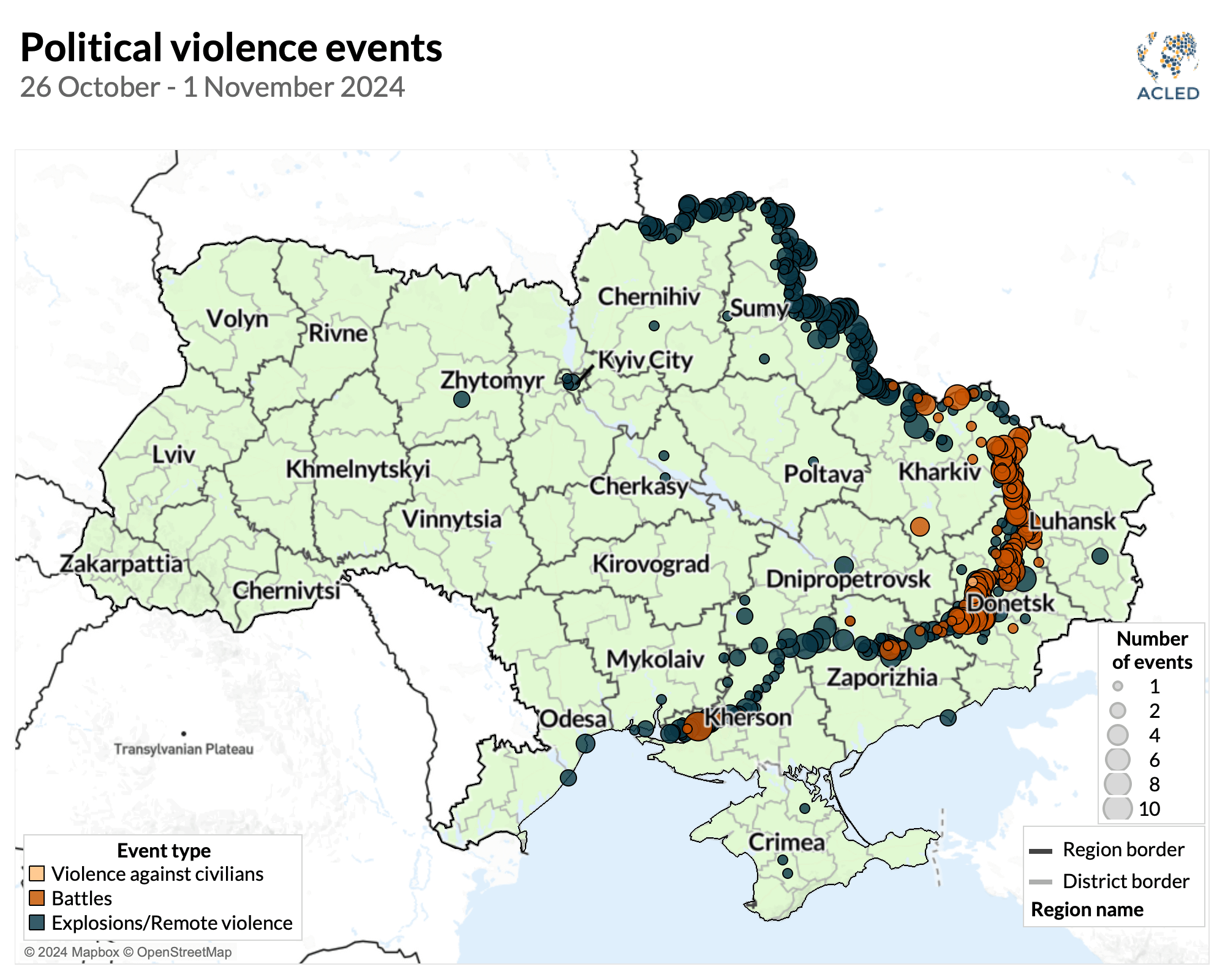 Map - Ukraine War Situation Update: 26 October – 1 November 2024