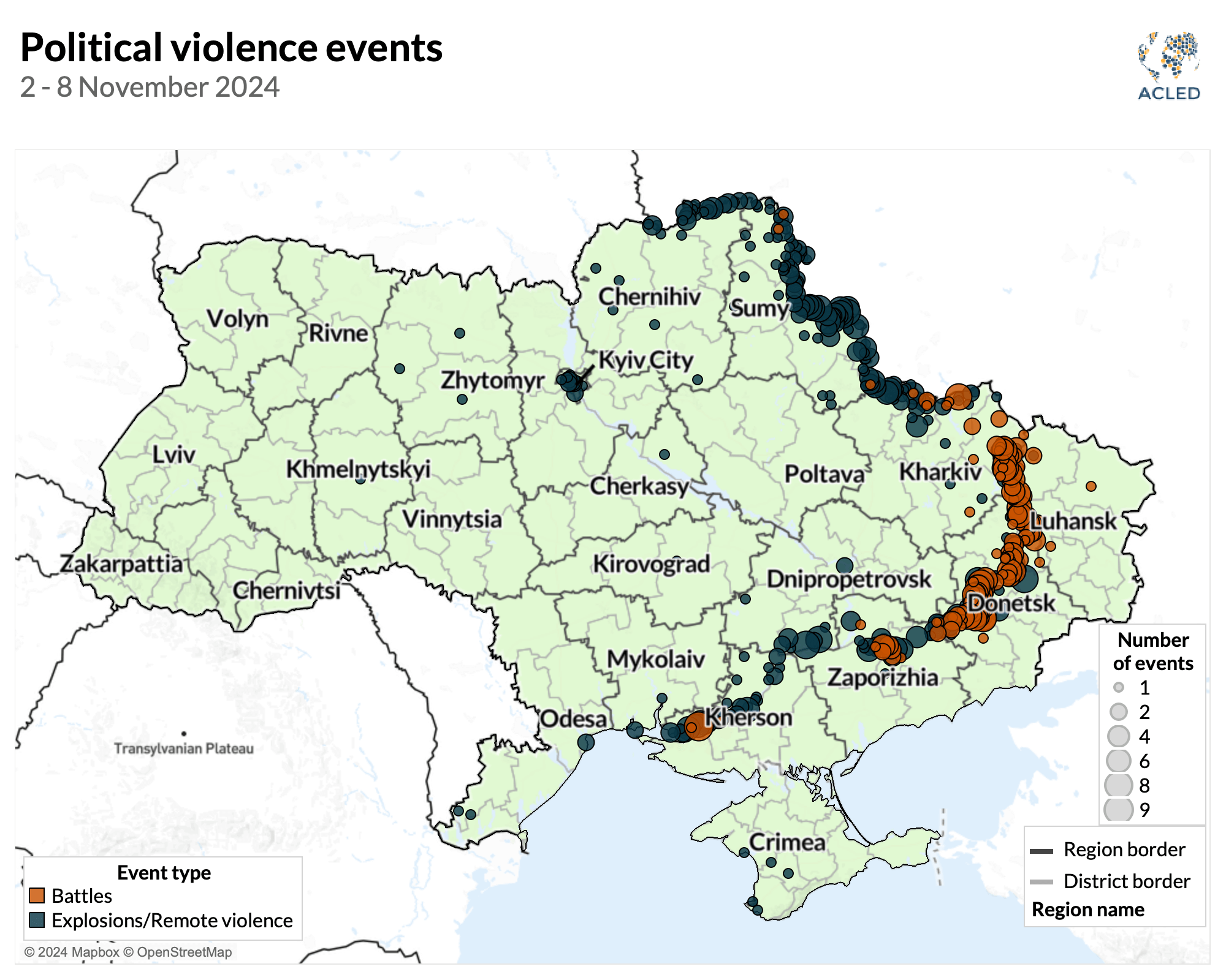 Map - Ukraine War Situation Update: 2 – 8 November 2024