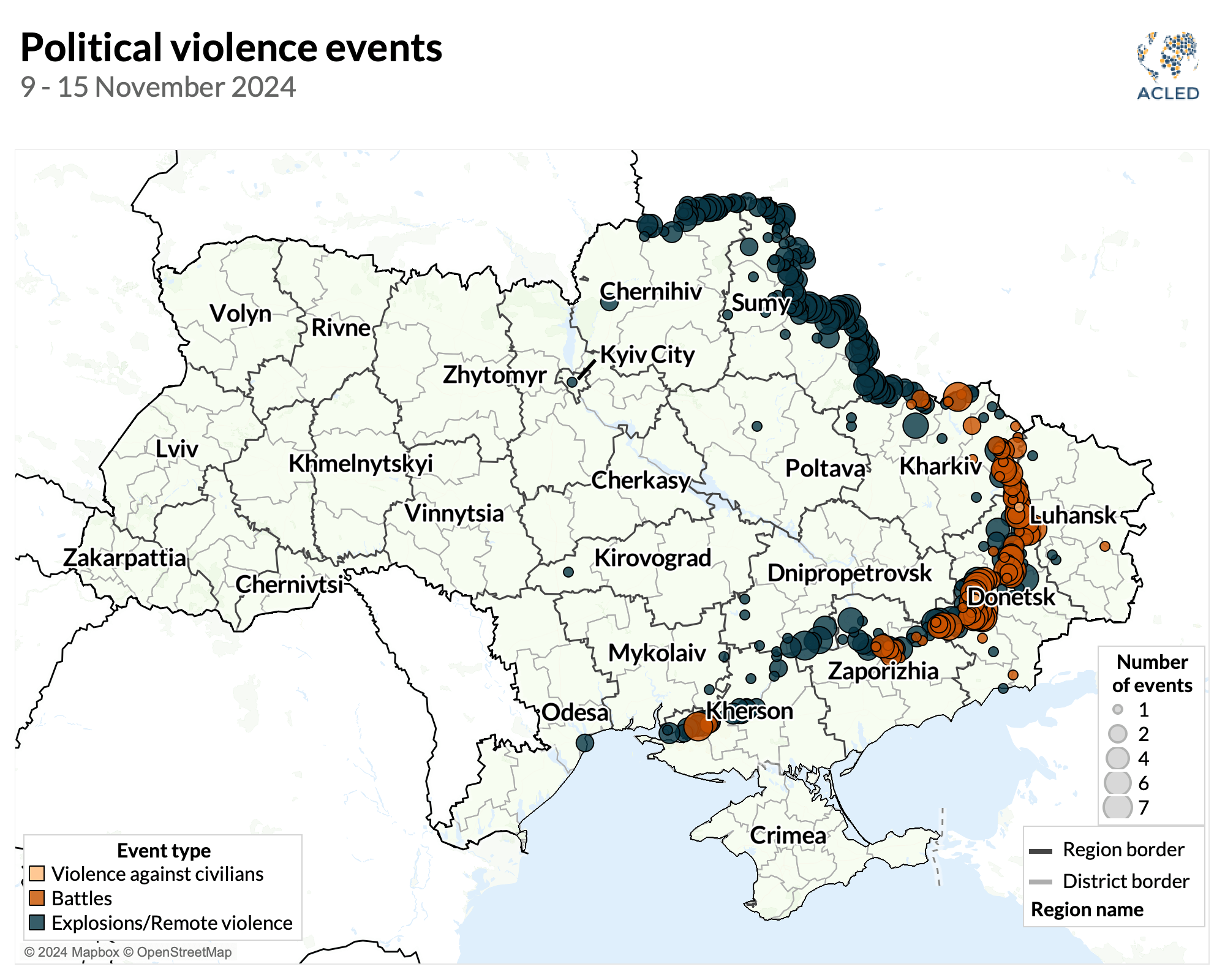 Map - Ukraine War Situation Update: 9 – 15 November 2024