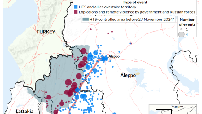 Syria: HTS-led rebel forces capture over 200 locations, while Syrian and Russian airstrikes increase