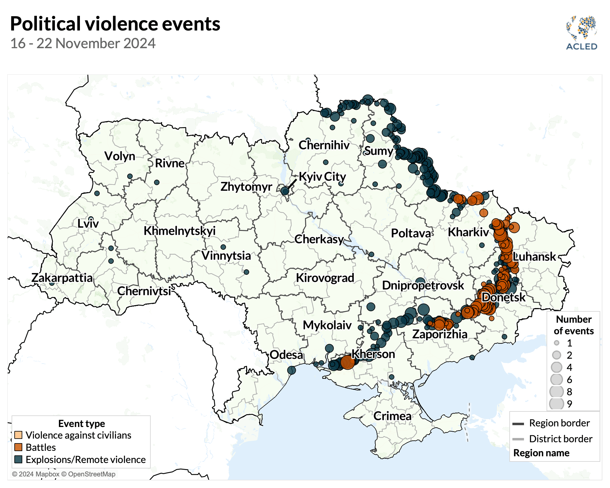 Map - Ukraine War Situation Update: 16 – 22 November 2024