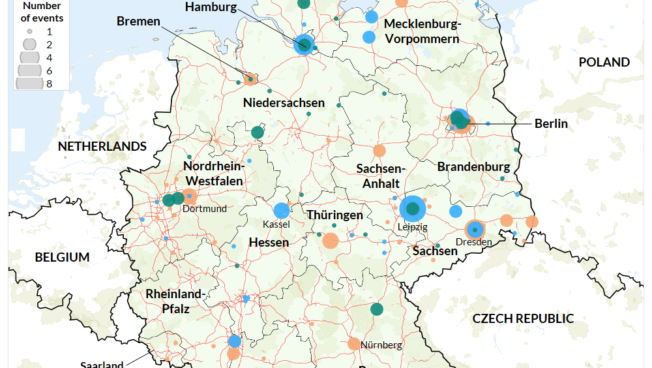 Map - election Watch - Germany - Political violence targeting politicians January 2020 - January 2025