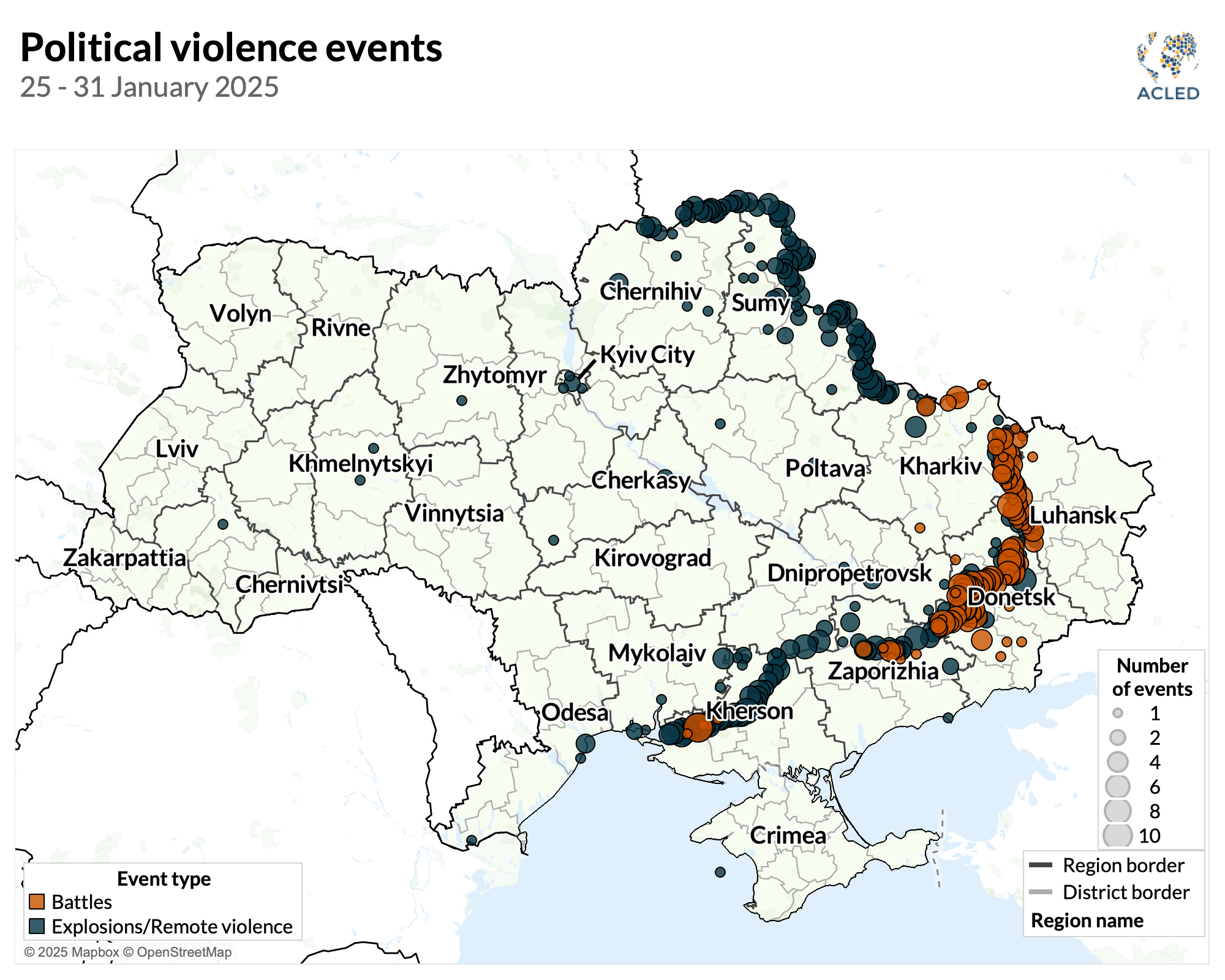 Map - Ukraine War Situation Update: 25 – 31 January 2025