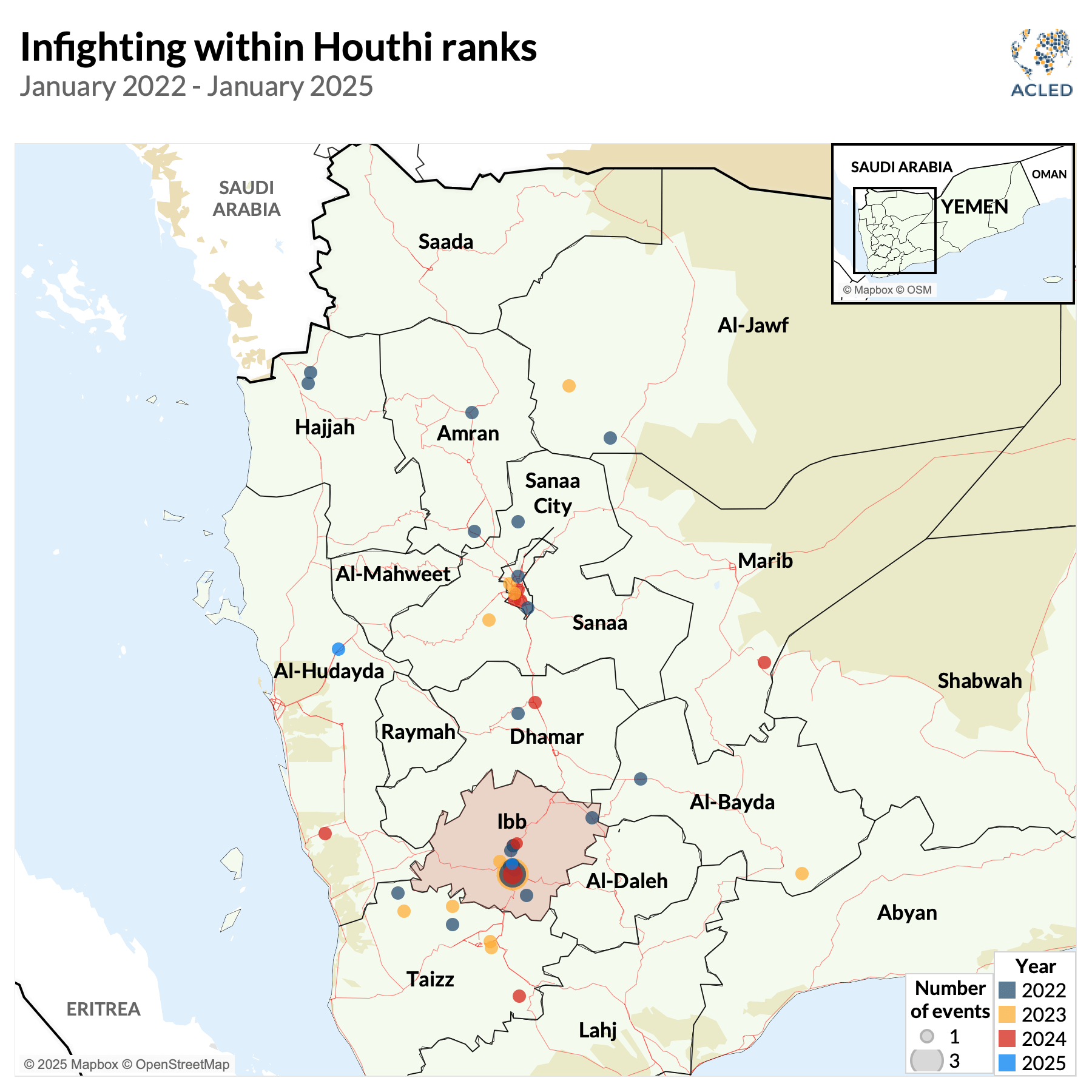 Infighting within Houthi ranks January 2022 - January 2025