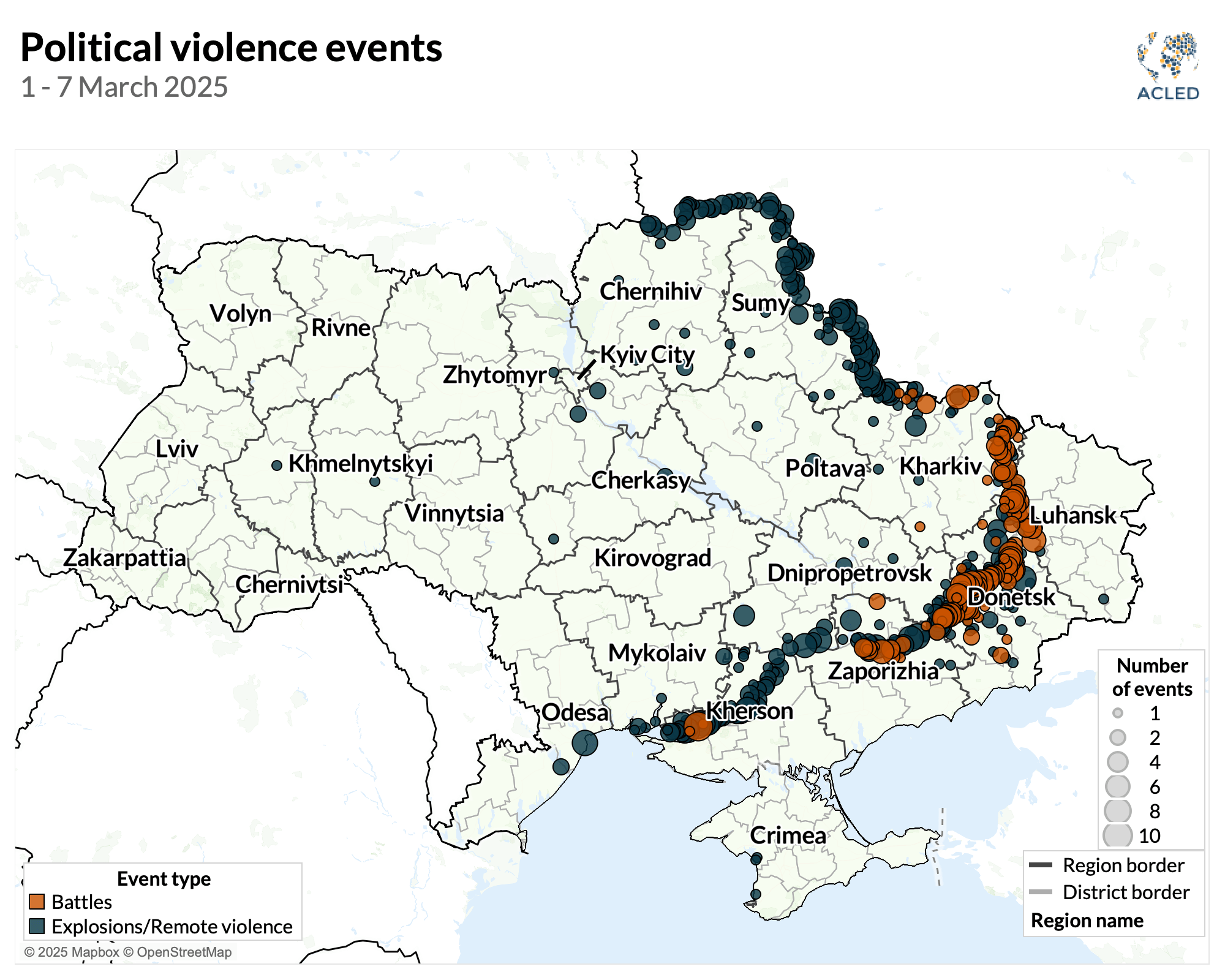 Map - Ukraine war situation update 1 – 7 March 2025