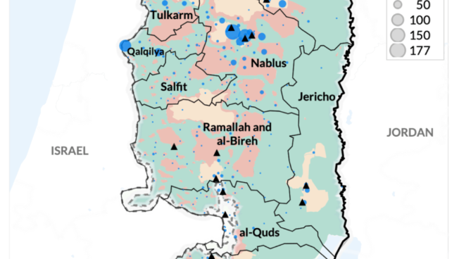 political violence involving palestinian armed groups - map 7 oct 23 - 25 april 25