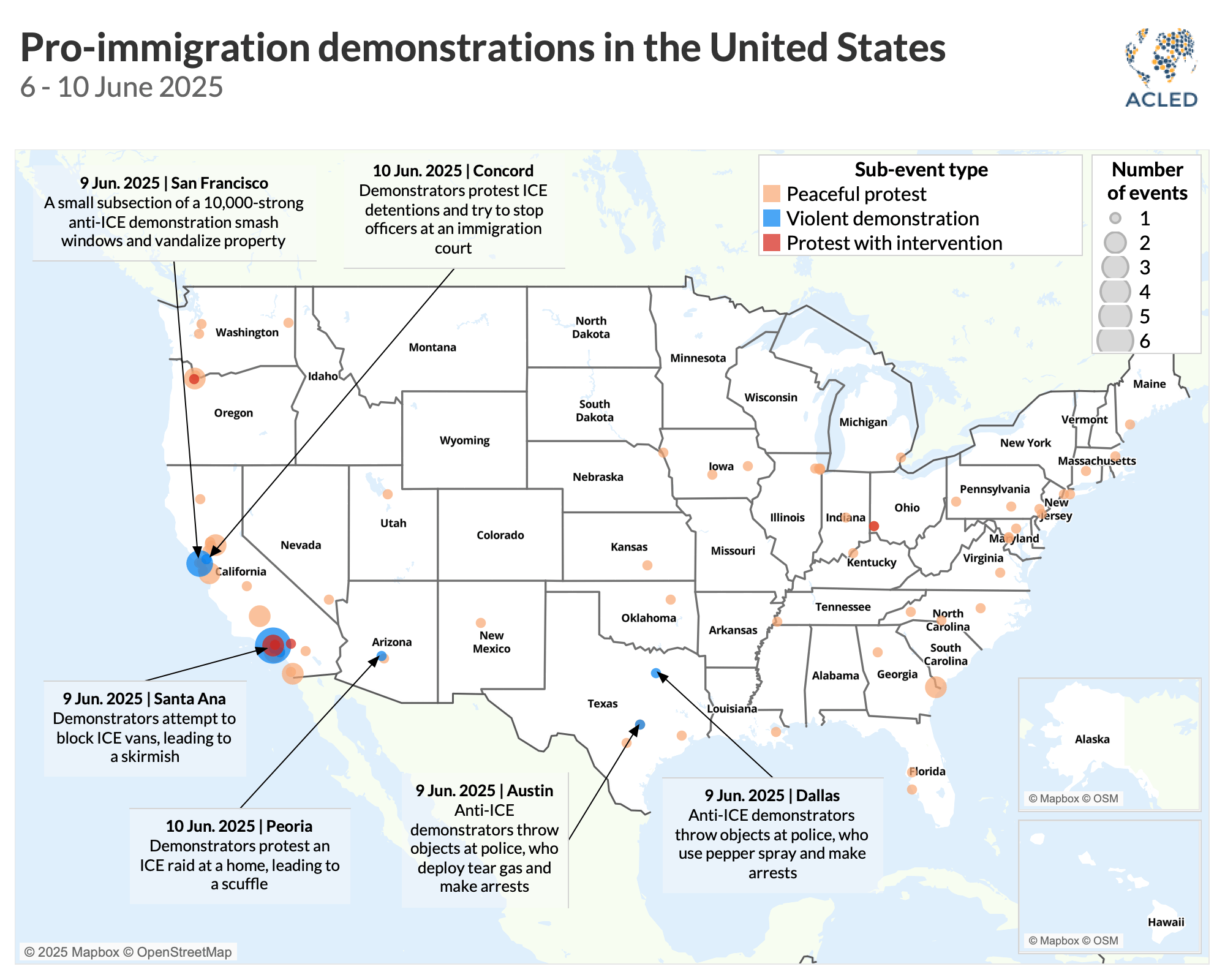 Pro-immigration demonstrations in the United States 6 - 10 June 2025