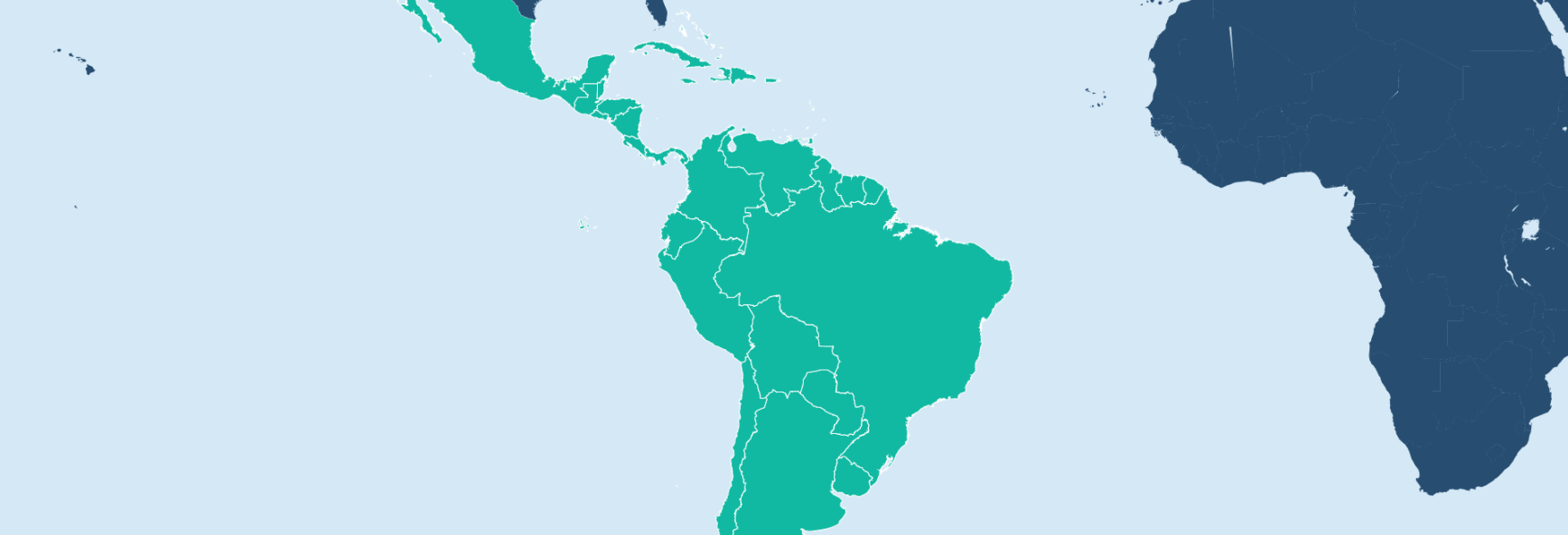 Map of Latin America and the Caribbean