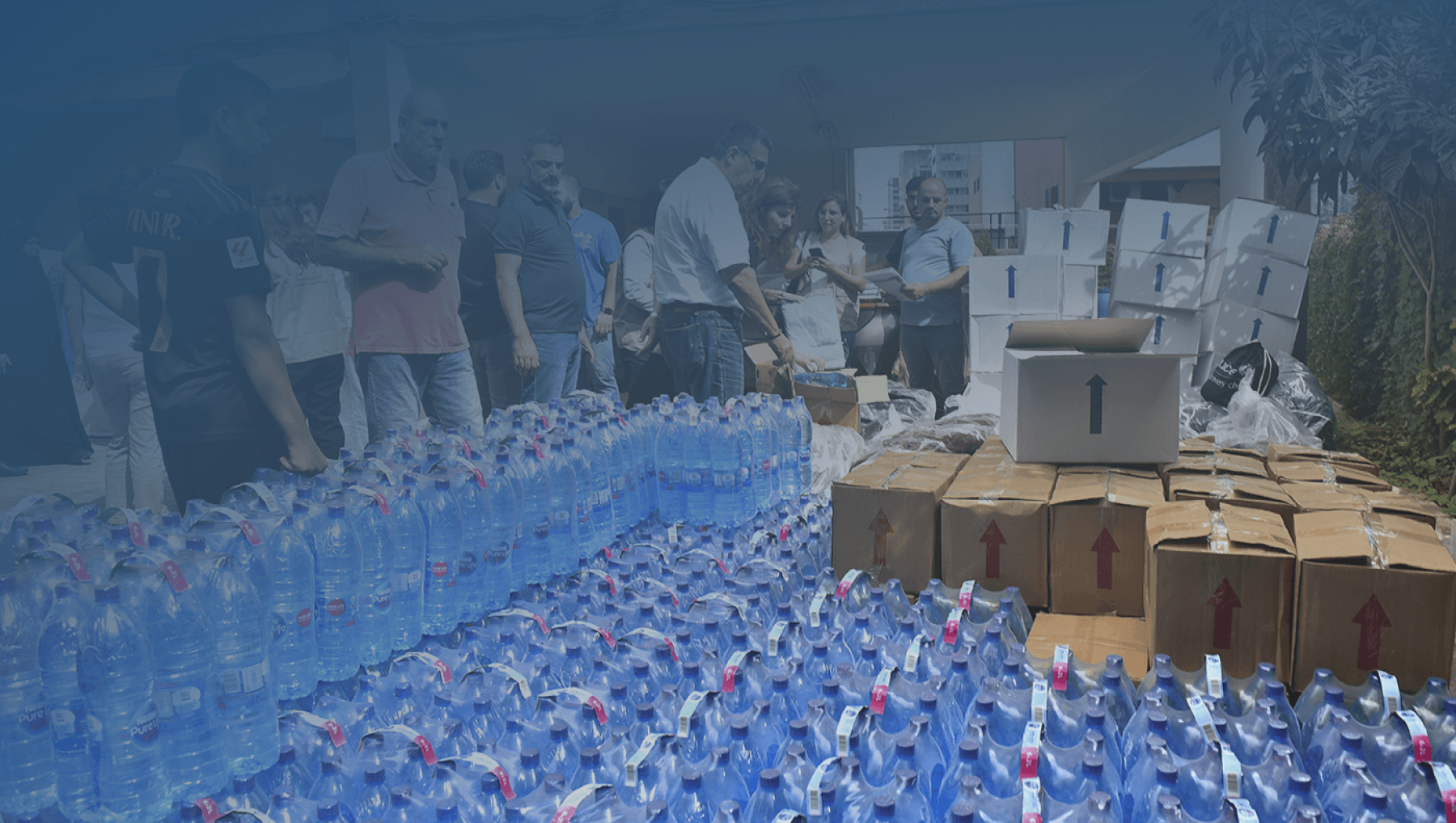 Distribution of rations from UNICEF and the Ministry of Social Affairs occurs in schools for displaced people in Beirut, Lebanon, on October 10, 2024.