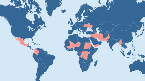 2025 Conflict Watchlist map