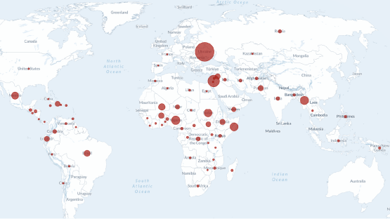 A static image of the fatalities data from the ACLED Explorer platform