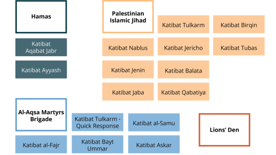 A data visual of Armed Groups in the West Bank 