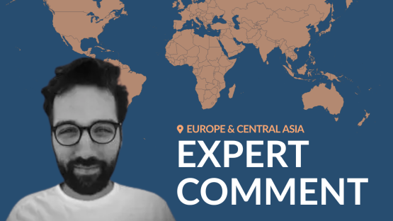 Headshot of the author, Witold Stupnicki, against a world map background with the text &ldquo;Europe & Central Asia &ndash; Expert Comment,&rdquo;