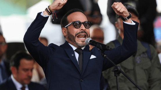 Colombia's President-elect Abelardo De la Espriella speaks on the day of Colombia's Independence Day parade in Medell&iacute;n on 20 July 2026. 