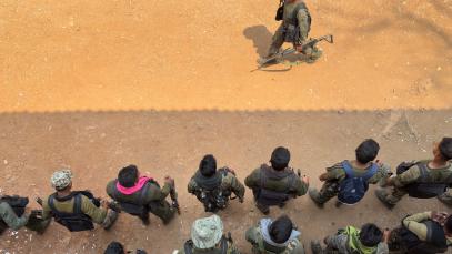 District Reserve Guard personnel in Dantewada, Chhattisgarh state, in March, with authorities waging an offensive against the last vestiges of its Naxalite rebellion