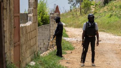 Brigadiers supporting the Haitian National Police in the fight against armed gangs in Port-au-Prince on 1 July 2025.