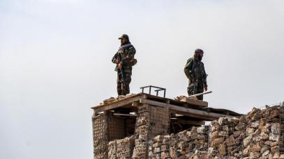 Taliban security personnel keep watch near the Durand Line in Gurbuz district of Khost province on 27 February 2026, following overnight cross-border fighting between Pakistan and Afghanistan. Photo by AFP via Getty Images