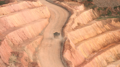 Photo - A truck hauls ore from Karta Pit in Guinea&rsquo;s Siguiri Prefecture.