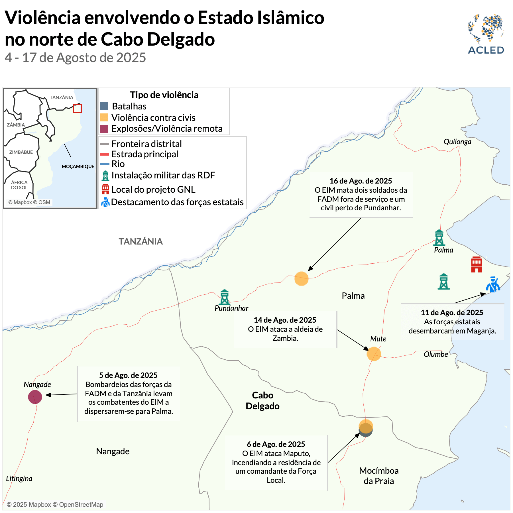violencia envolvendo o estado islamico no norte de cabo delgao 4-17 de agosto de 2025