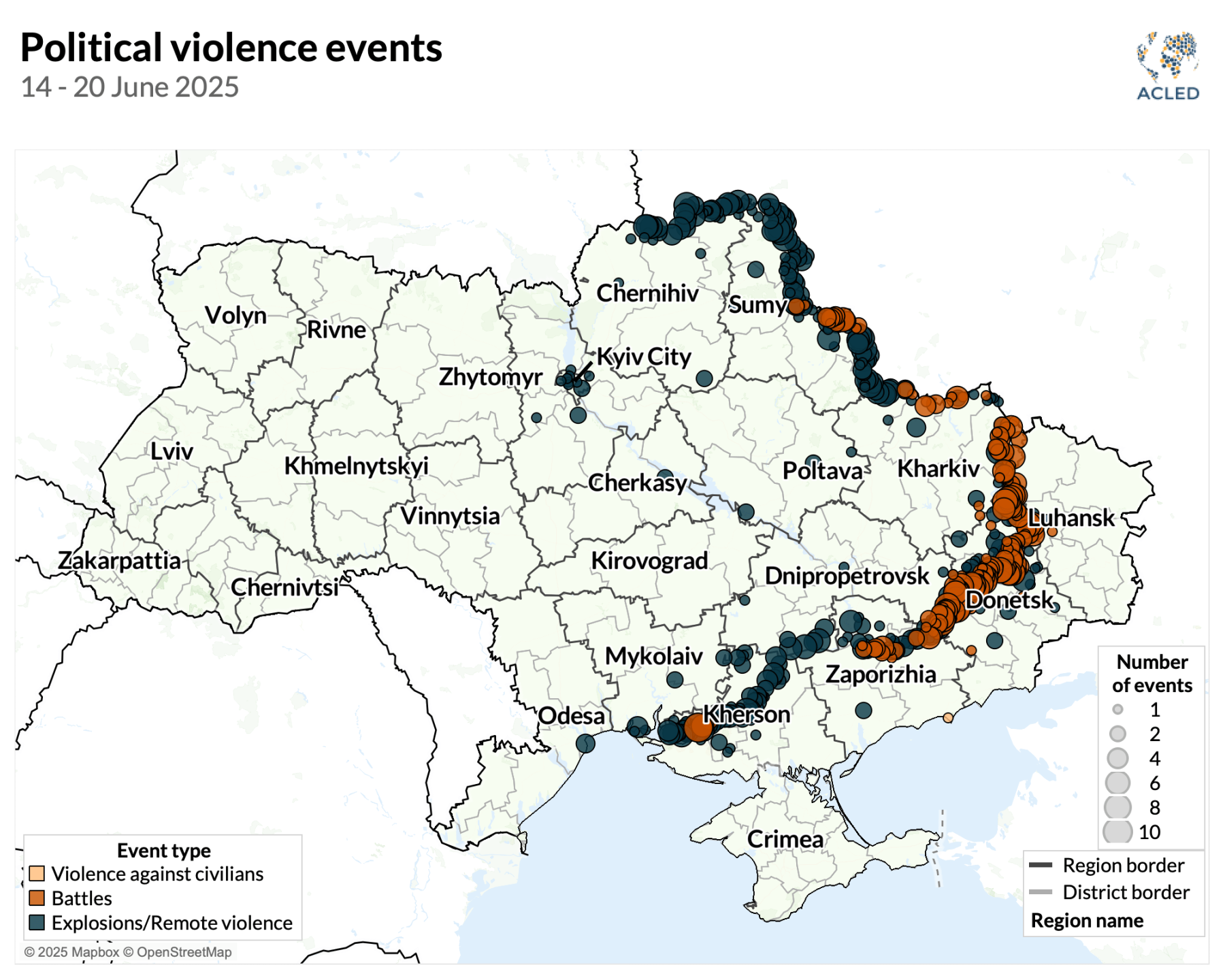 Map - Ukraine war situation update: 14 &ndash; 20 June 2025