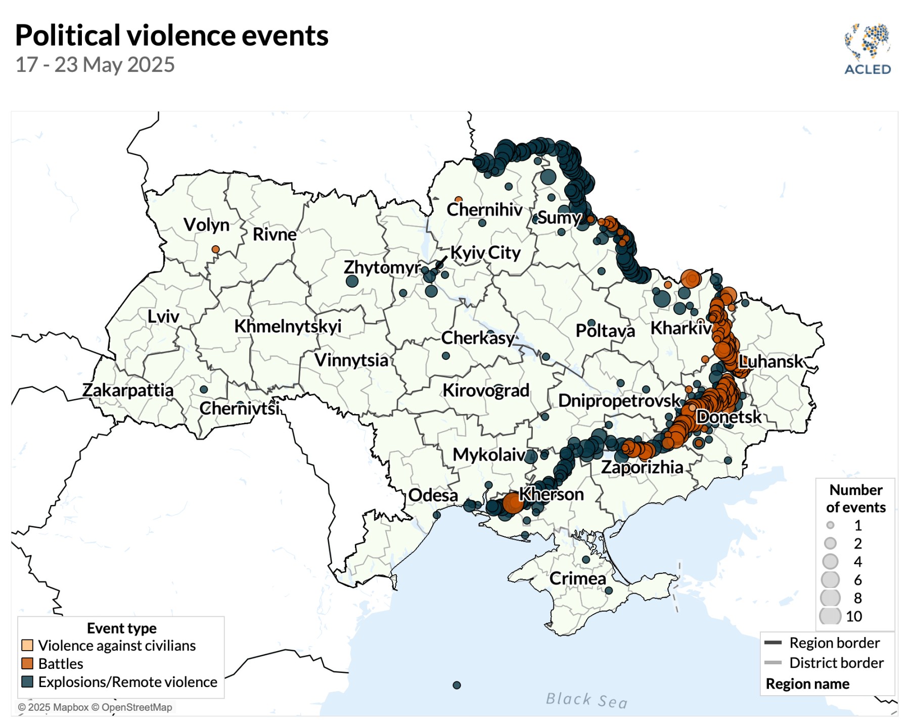 Map - Ukraine war situation update: 17 &ndash; 23 May 2025