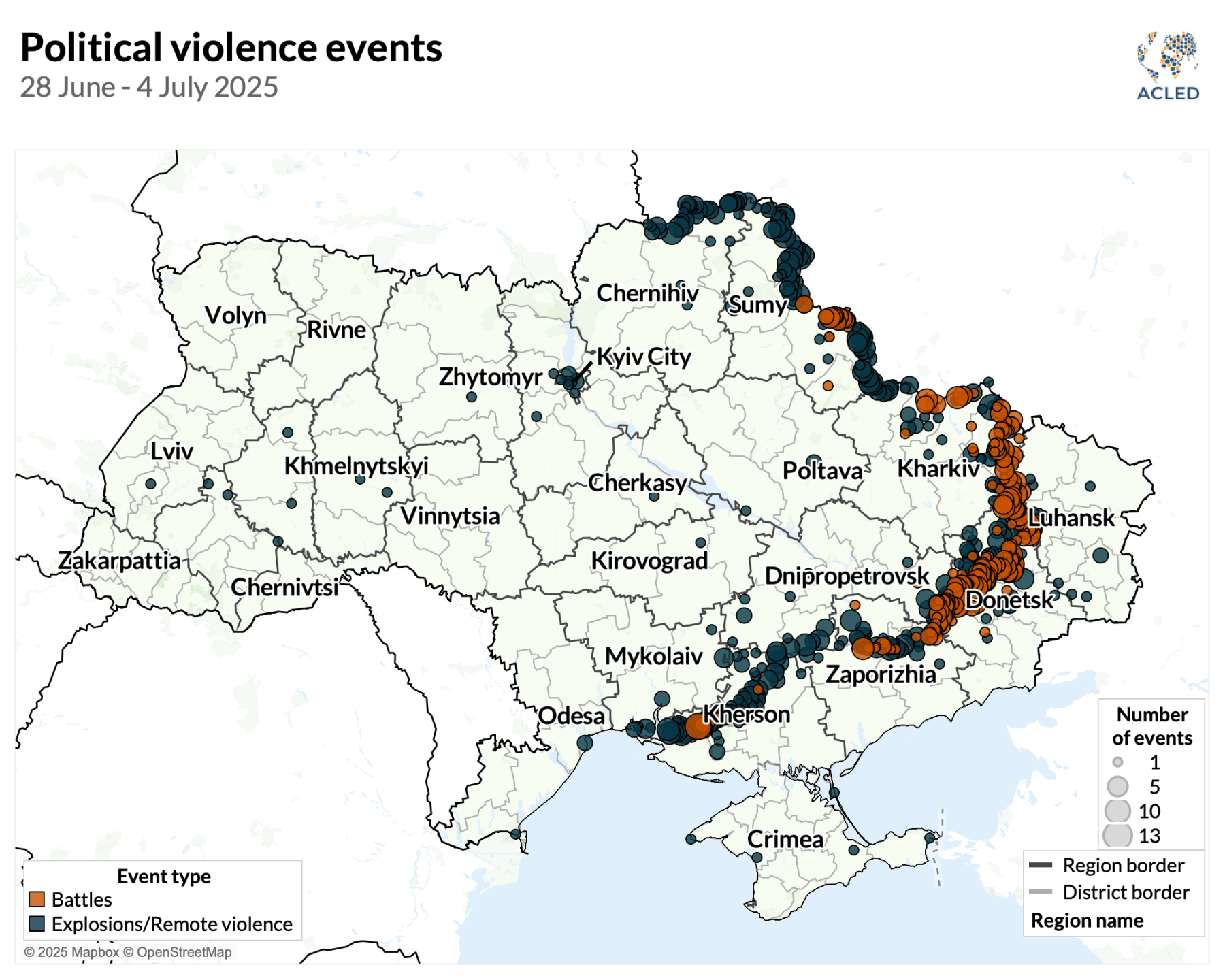 Map - Ukraine war situation update: 28 June &ndash; 4 July  2025
