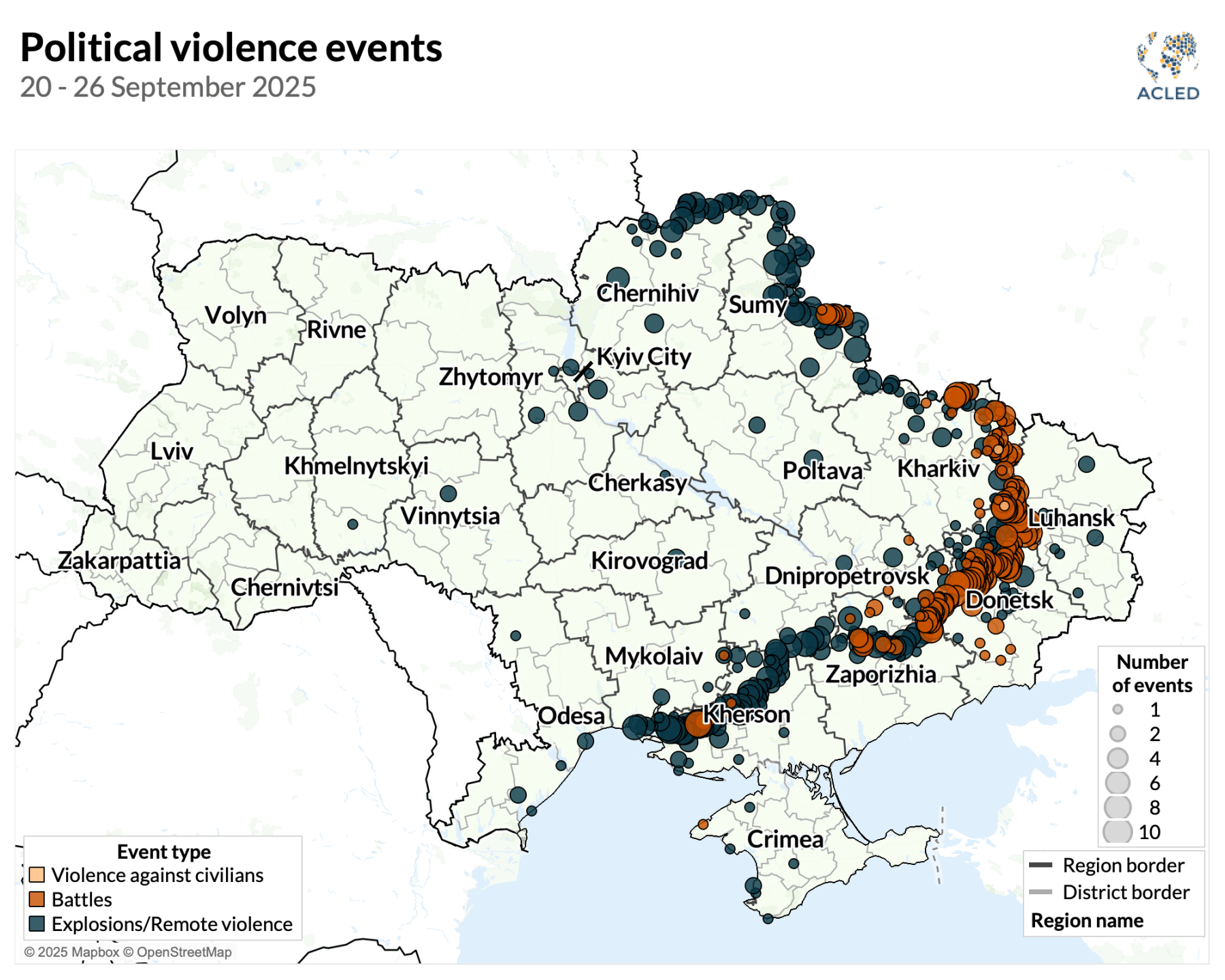 Map - Ukraine war situation update: 20 – 26 September 2025