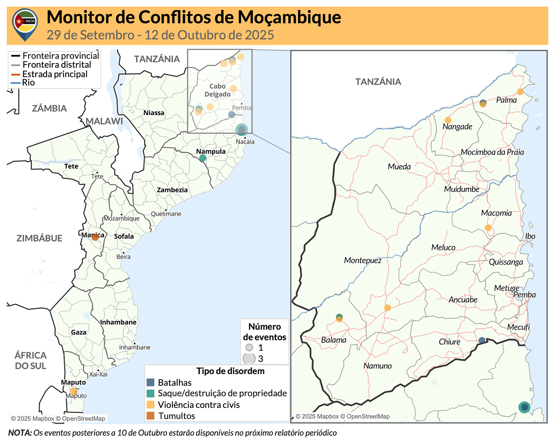 Map - Mozambique Conflict Monitor Update - 15 October 2025