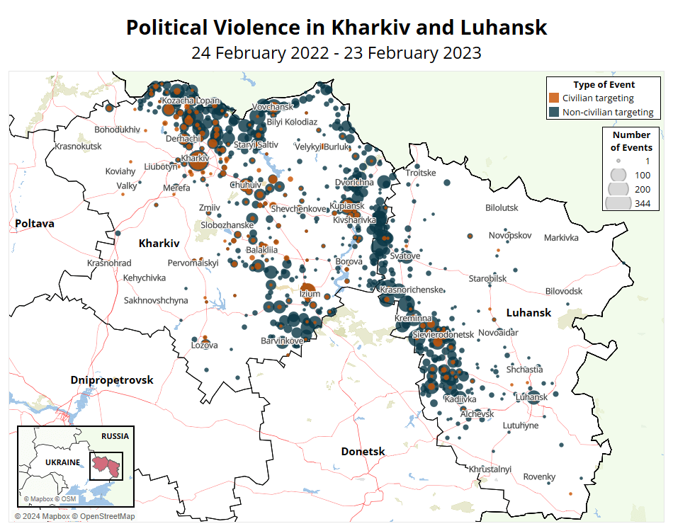 Political Violence in Kharkiv and Luhansk 24 February 2022 - 23 February 2023