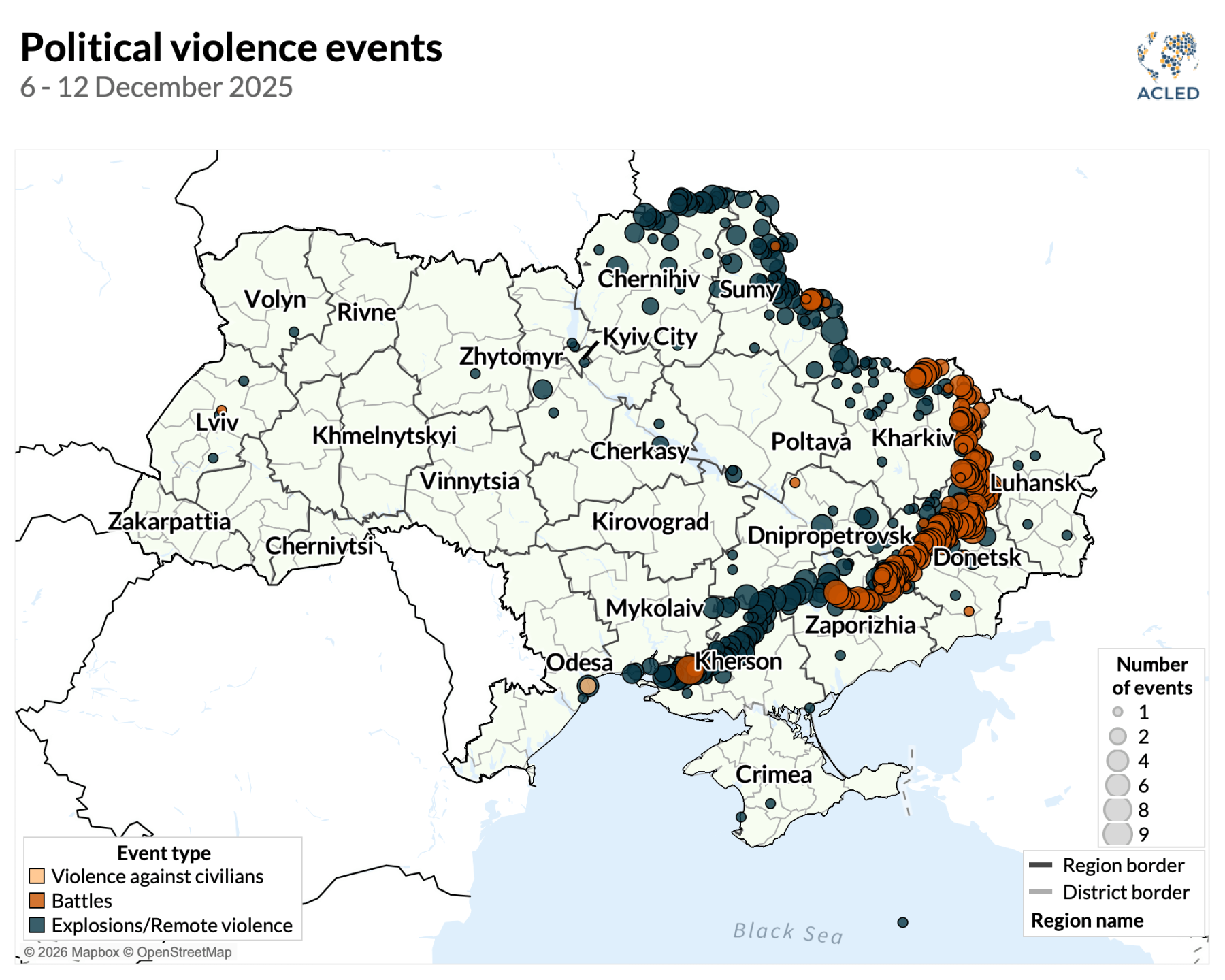 Map Ukraine Conflict Monitor 6-12 December 2025