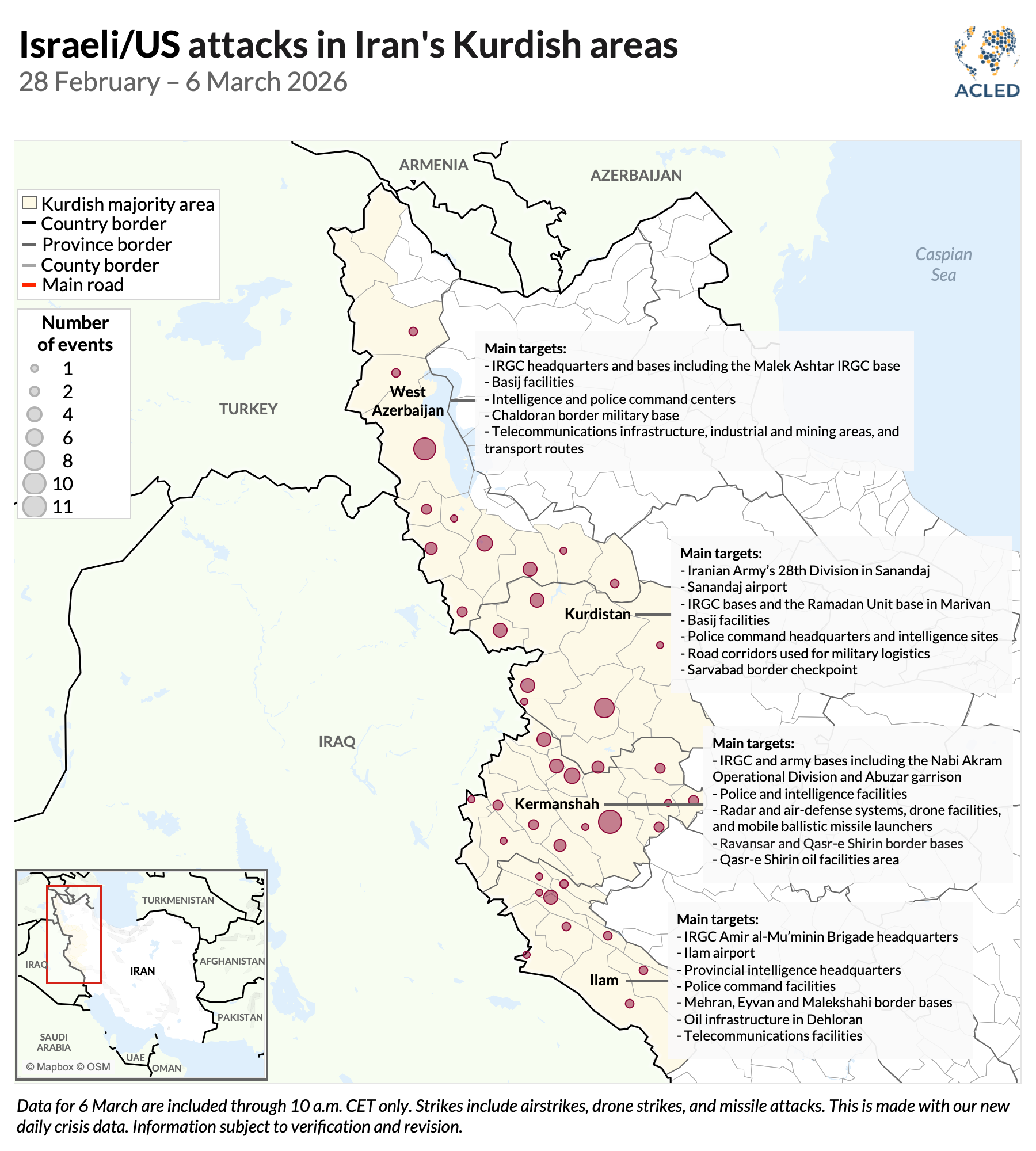 Map of Iran/Kurdistan 7/03/26