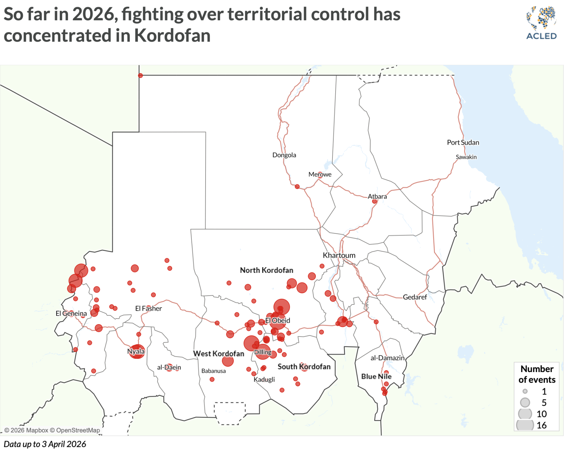 map of armed violence and territorial changes in sudan