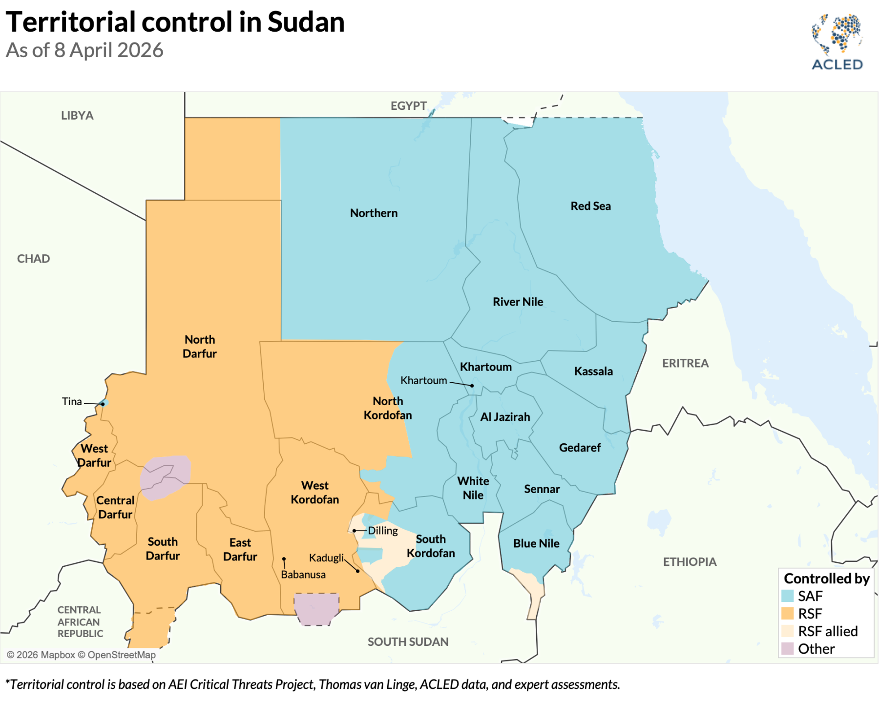 territorial control map of sudan