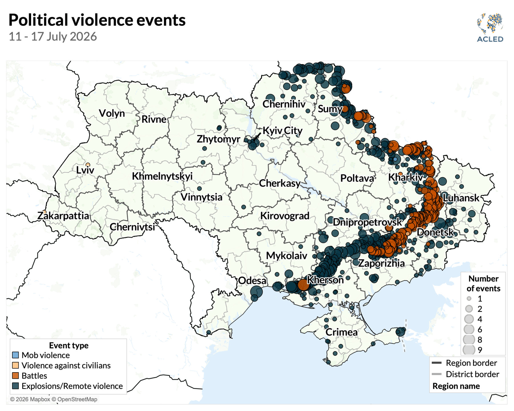 Map - Ukraine war situation update | 11 &ndash; 17July 2026